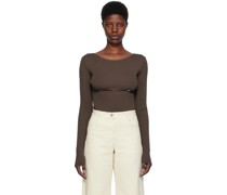 Brown Cutout Sweater
