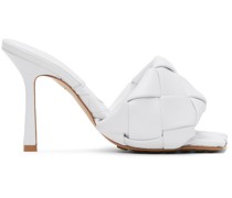 White Intrecciato Lido Heeled Sandals