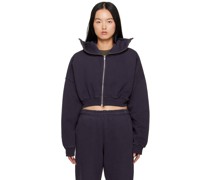 Navy Cropped Hoodie