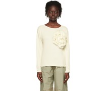 Off-White Ruffled Long Sleeve T-Shirt