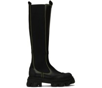 Black Cleated Chelsea Boots