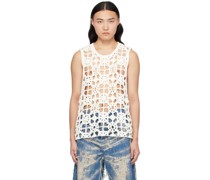 White Patchwork Tank Top