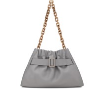 Gray Scrunchy Satchel Shoulder Bag