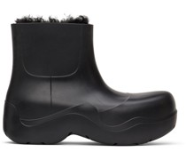 Black Cozy Puddle Chelsea Boots