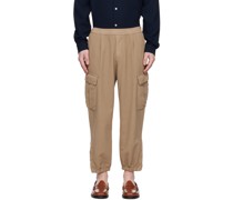 Tan Rambagio Crespon Cargo Pants