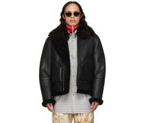 Black Aviator Shearling Jacket