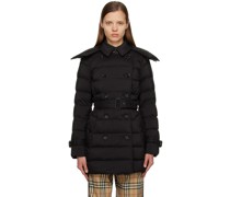Black Quilted Puffer Down Coat