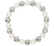 Silver & White 'The Pearl Dot Statement' Necklace