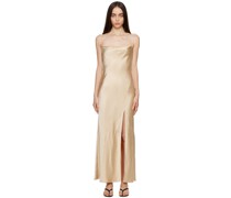 Beige Split Slip Maxi Dress