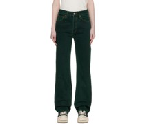 Green High-Rise Loose Jeans
