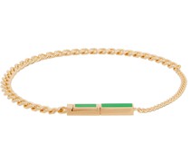 Gold & Green ID Chain Bracelet