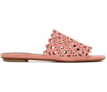 Pink Goatskin Mules