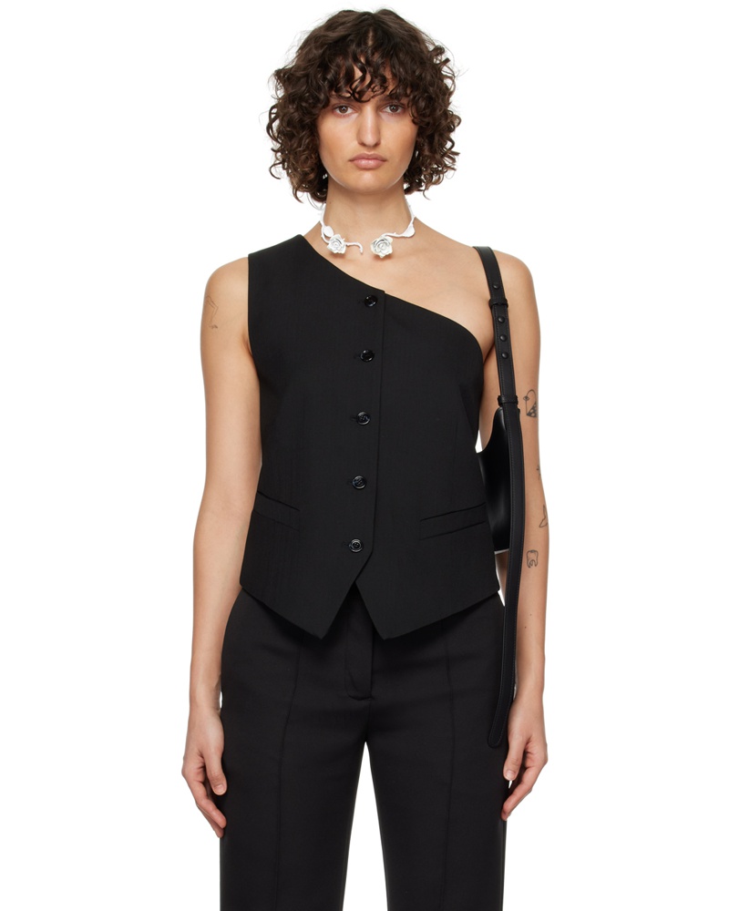Acne Studios Damen Black Asymmetric Vest