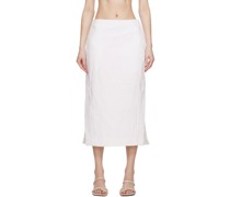 White Slit Midi Skirt