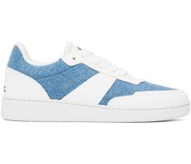White & Blue Plain Sneakers