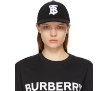 Black Cotton Jersey Monogram Baseball Cap