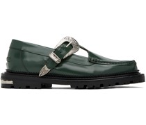 Green Buckle Loafers