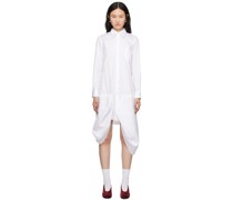 White Asymmetric Midi Dress