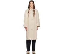 Beige Volume Balmacaan Trench Coat