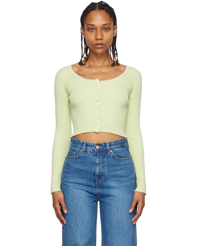 Arch The Damen Green Scoop Neck Cardigan
