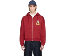 Burgundy 'Caution Holes' Hoodie