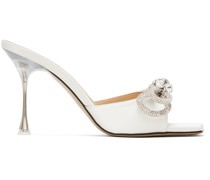 White Double Bow 95 Heeled Sandals