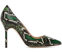 Green BB Snakeskin Heels