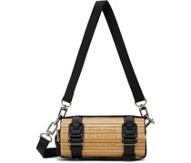Beige & Black Strap Small Bamboo Bag