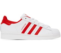 White & Red Superstar Sneakers