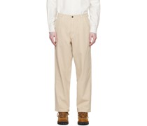 Beige Pigment-Dyed Trousers