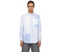 White & Blue Patchwork Shirt