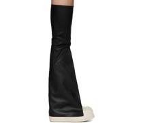 Black Flared Thigh High Sneakers