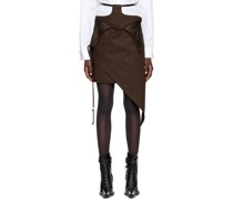 Brown Asymmetric Miniskirt
