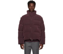Burgundy Detachable Sleeves Down Jacket