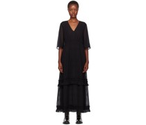Black Pleated Maxi Dress