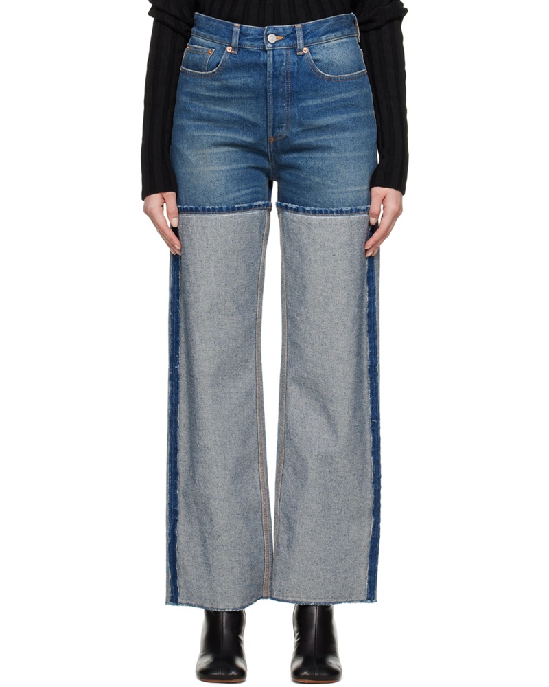 Maison Margiela Damen Blue Spliced Jeans