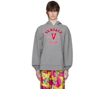 Gray Embroidered Hoodie