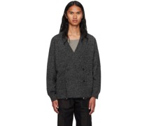 Gray Double-Breasted Cardigan