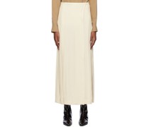 Off-White Pleated Maxi Skirt