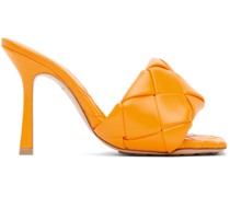 Orange Intrecciato Lido Heeled Sandals