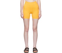 Orange High-Rise Run Shorts
