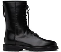 Black Lace-Up Combat Boots