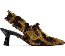 Black & Tan Garden Slingback Heels