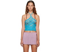 Blue Halter Tank Top