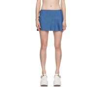 Blue Safety Pin Denim Miniskirt