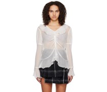 White Crinkled Blouse