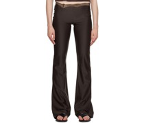 Brown Asymmetric Trousers