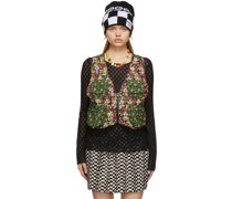 Black Mesh Field Flower Vest