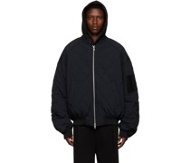 Black Quilted MA-1 Reversible Bomber Jacket