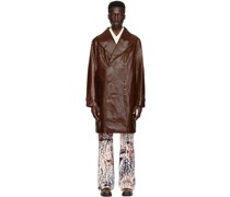 Brown Pancho Leather Coat